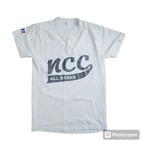 Vintage 90s Russell Athletic Gray NCC Allstars Baseball Tshirt Small